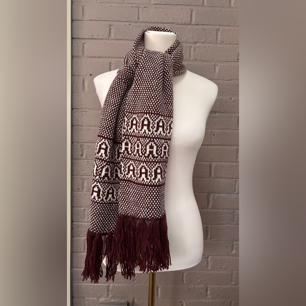 Eitene Aiger Vintage Knit Scarf with Fringe